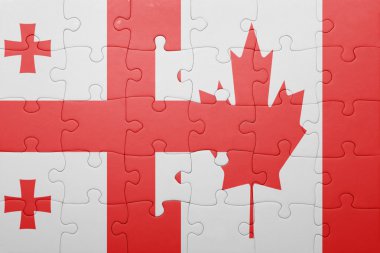 Kanada ve Gürcistan ulusal bayrak ile bulmaca