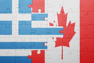 Kanada ve Yunanistan ulusal bayrak ile bulmaca