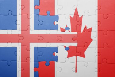 Kanada ve İzlanda ulusal bayrak ile bulmaca