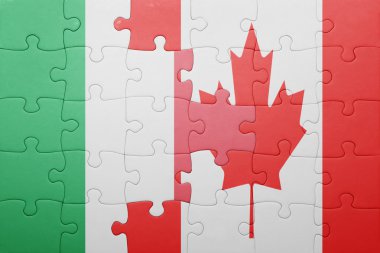 Kanada ve İtalya'nın ulusal bayrak ile bulmaca