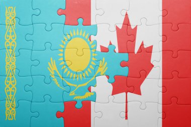 Kanada ve Kazakistan ulusal bayrak ile bulmaca