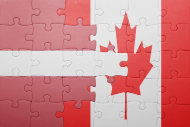 Kanada ve Letonya ulusal bayrak ile bulmaca