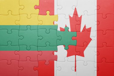 Kanada ve Litvanya ulusal bayrak ile bulmaca