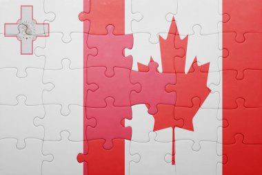 Kanada ve malta ulusal bayrak ile bulmaca