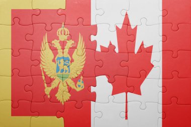 Kanada ve Karadağ ulusal bayrak ile bulmaca