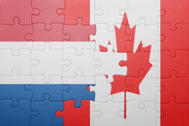 Kanada ve Hollanda ulusal bayrak ile bulmaca