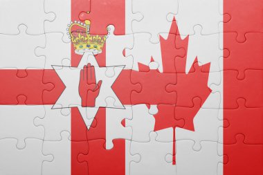 Kanada ve Kuzey İrlanda ulusal bayrak ile bulmaca