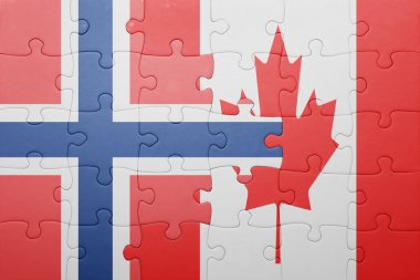 Kanada ve Norveç ulusal bayrak ile bulmaca