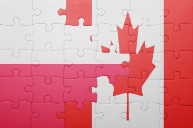 Kanada ve Polonya ulusal bayrak ile bulmaca