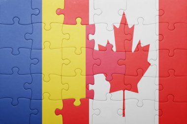 Kanada ve Romanya ulusal bayrak ile bulmaca