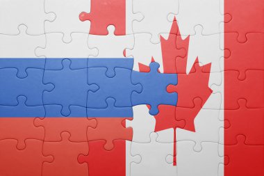 Kanada ve Rusya'nın ulusal bayrak ile bulmaca
