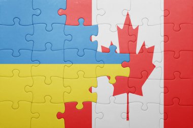 Kanada ve Ukrayna ulusal bayrak ile bulmaca