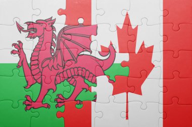 Kanada ve Galler Ulusal bayrak ile bulmaca