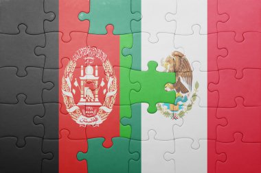 Afganistan ve Meksika ulusal bayrak ile bulmaca