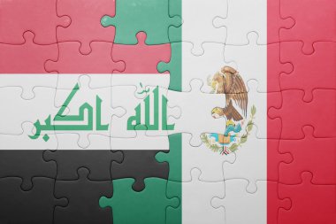 Irak ve Meksika ulusal bayrak ile bulmaca
