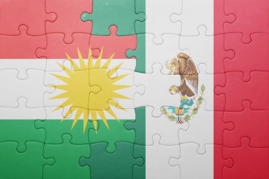 Kürdistan ve Meksika ulusal bayrak ile bulmaca