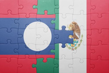 laos ve Meksika ulusal bayrak ile bulmaca