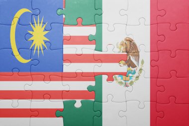 Malezya ve Meksika ulusal bayrak ile bulmaca