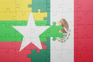 myanmar ve Meksika ulusal bayrak ile bulmaca