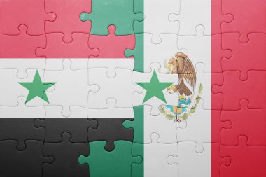 Suriye ve Meksika ulusal bayrak ile bulmaca