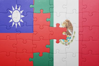 Tayvan ve Meksika ulusal bayrak ile bulmaca