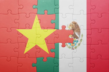 vietnam ve Meksika ulusal bayrak ile bulmaca