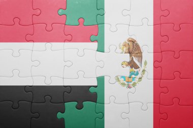 yemen ve Meksika ulusal bayrak ile bulmaca