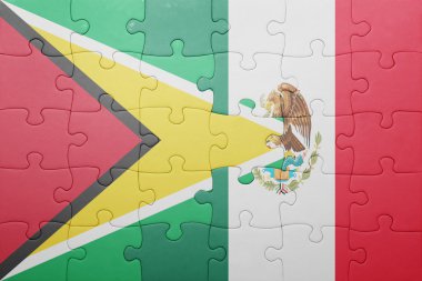 guyana ve Meksika ulusal bayrak ile bulmaca