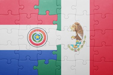 paraguay ve Meksika ulusal bayrak ile bulmaca