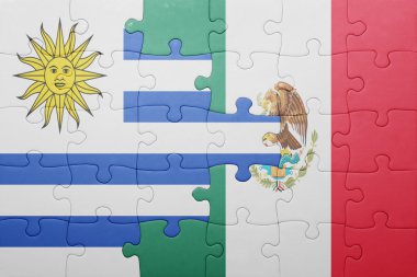 uruguay ve Meksika ulusal bayrak ile bulmaca