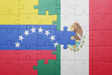 Venezüella ve Meksika ulusal bayrak ile bulmaca