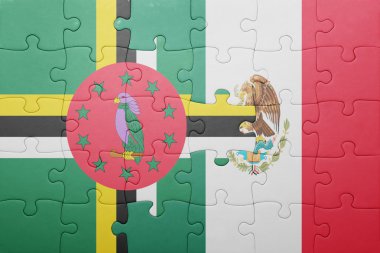Dominika ve Meksika ulusal bayrak ile bulmaca