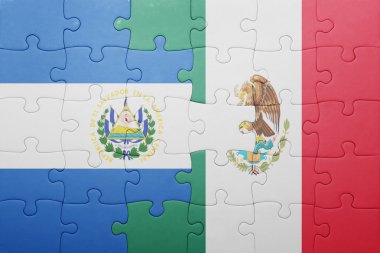 el salvador ve Meksika ulusal bayrak ile bulmaca