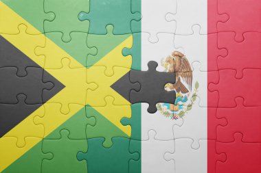 Jamaika ve Meksika ulusal bayrak ile bulmaca