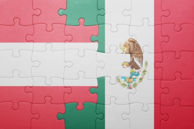 Avusturya ve Meksika ulusal bayrak ile bulmaca
