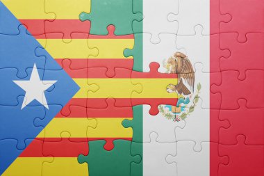 Katalonya ve Meksika ulusal bayrak ile bulmaca