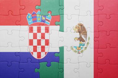 Hırvatistan ve Meksika ulusal bayrak ile bulmaca