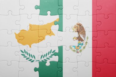 Kıbrıs ve Meksika ulusal bayrak ile bulmaca