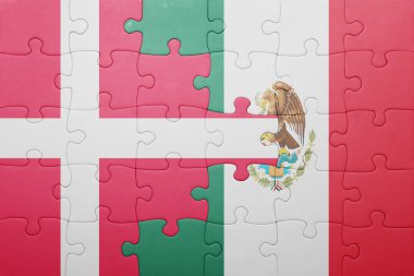 Danimarka ve Meksika ulusal bayrak ile bulmaca