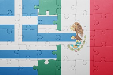 Yunanistan ve Meksika ulusal bayrak ile bulmaca