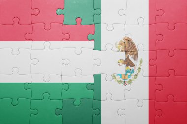 Macaristan ve Meksika ulusal bayrak ile bulmaca