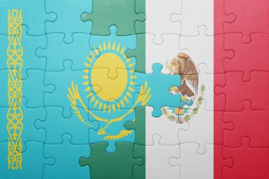 Kazakistan ve Meksika ulusal bayrak ile bulmaca