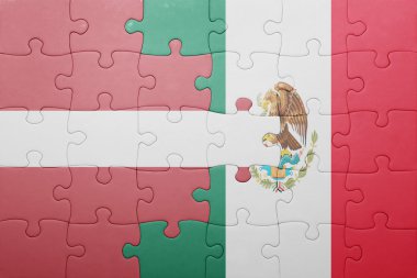 Letonya ve Meksika ulusal bayrak ile bulmaca