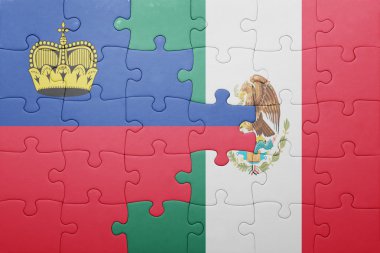 liechtenstein ve Meksika ulusal bayrak ile bulmaca
