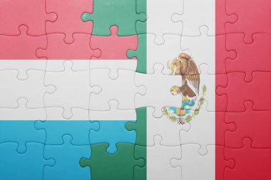 Lüksemburg ve Meksika ulusal bayrak ile bulmaca
