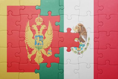 Karadağ ve Meksika ulusal bayrak ile bulmaca