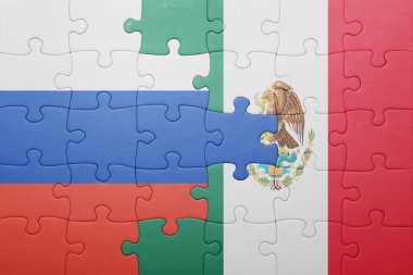 Rusya ve Meksika ulusal bayrak ile bulmaca