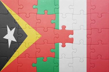 Bulmaca ile İtalya'nın ulusal bayrak ve Doğu timor