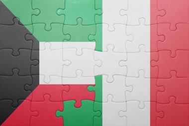 İtalya ve Kuveyt ulusal bayrak ile bulmaca