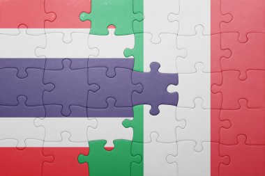 İtalya ve Tayland ulusal bayrak ile bulmaca